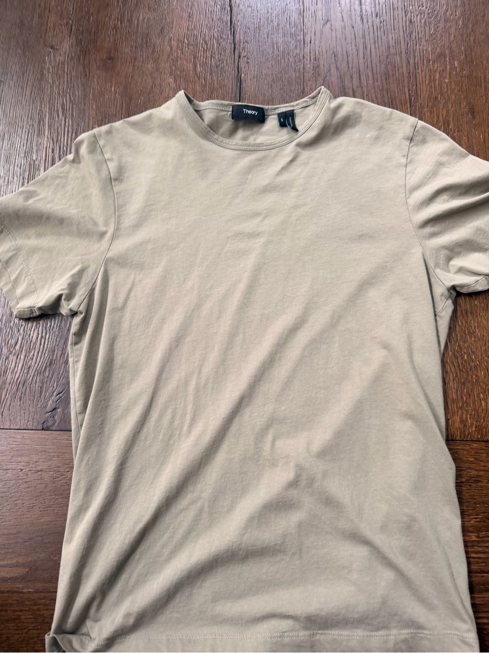Theory Short Sleeve Crewneck T-Shirt in Beige